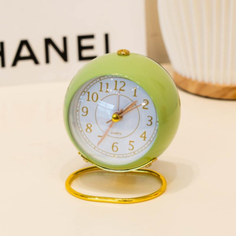 Light Luxury Metal Creative Simple Alarm Clock Decorative Ornaments Living Room Bedroom Student Children Electronic Alarm Clock