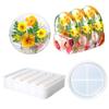 Reusable Epoxy Resin Molds Silicone Triangular & Round Coaster Molds for DIY Coaster & Storage Rack DIY Resin Art Tool