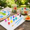 Non-Toxic Paint 1 Set 12 Colors Mini Acrylic Paints with Brushes And Palette, 2ml Per Cup, Kids & Adults Craft Paint, Strips for DIY Crafts,