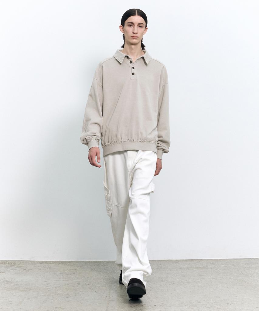 INSILENCE Damaged Overfit Polo Beige