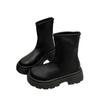 Black Retro British Style Thick Heel Thick-soled Martin Boots Women's 2025 New Autumn and Winter Heightening Short Thin Boots