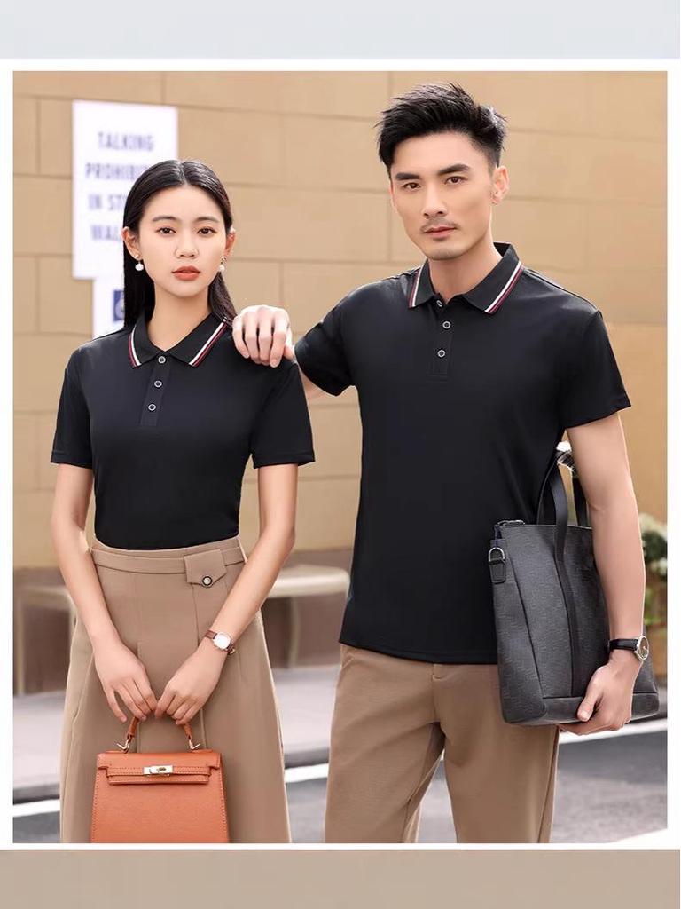 Customizable Breathable Polo Shirt with Logo, Short Sleeve, Sweat-Wicking, Perfect for Corporate or Group Culture Events.