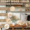 Chain Link Design Interlocking Wooden Hearts Romantic Wood Grain Wooden Heart Knot Decor Handmade Carved Olive Wood Hearts