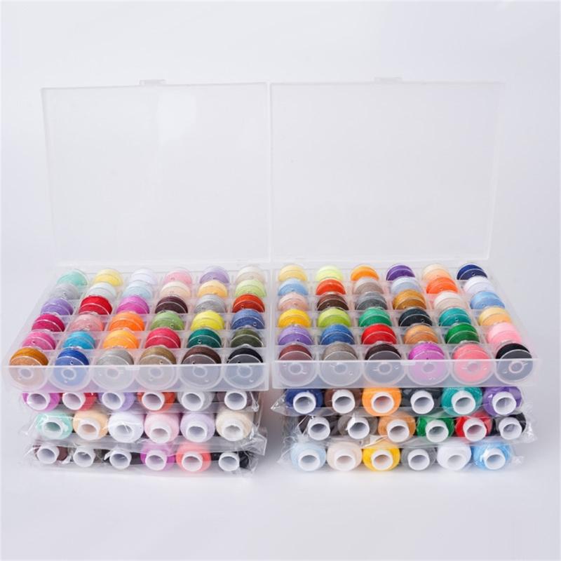 72 Color Polyester Thread Sewing Machine Bobbin Thread with Case for Sewing Machine Hand Stitching Needlework Project