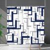 Shower Curtain Waterproof And Mildew-Proof Line Lattice Bathroom Striped Bathroom Curtain Shower Curtain Partition Curtain Free Of Punching
