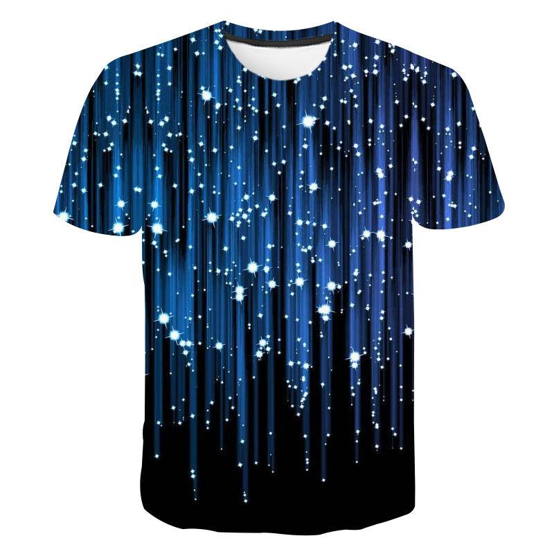 Summer New Men's 3D Short Sleeved T-shirt Animal Tiger Head T-shirt