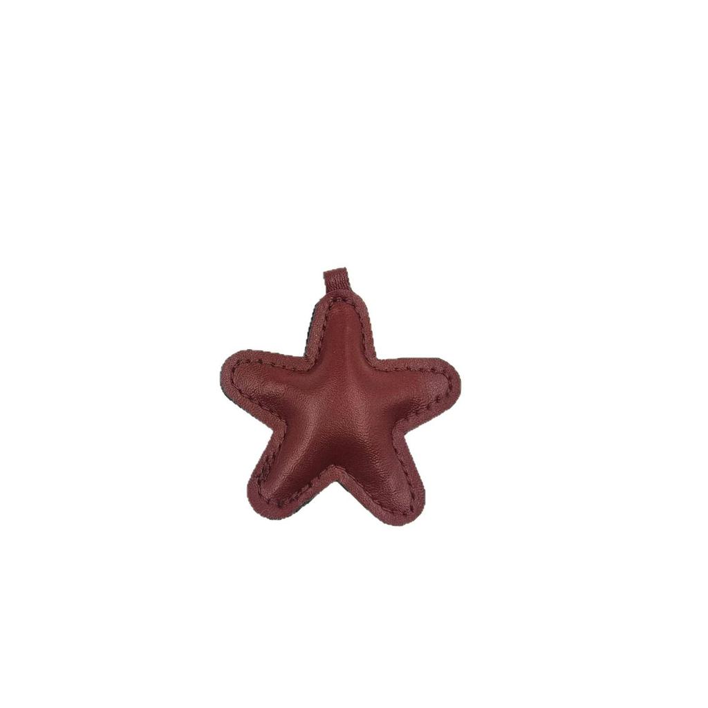 Colorful Leather Star Pendant Keychain - Cute DIY Bag Accessory