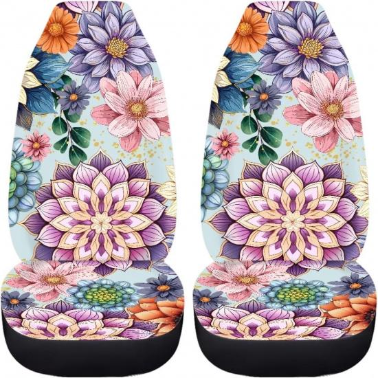Purple Butterfly Galaxy Auto Car Seat Cover for Cars, Trucks, Vans, SUV, Vehicle Seat Cover Auto Saddle Blankets Driver Seat Protector Covers Full