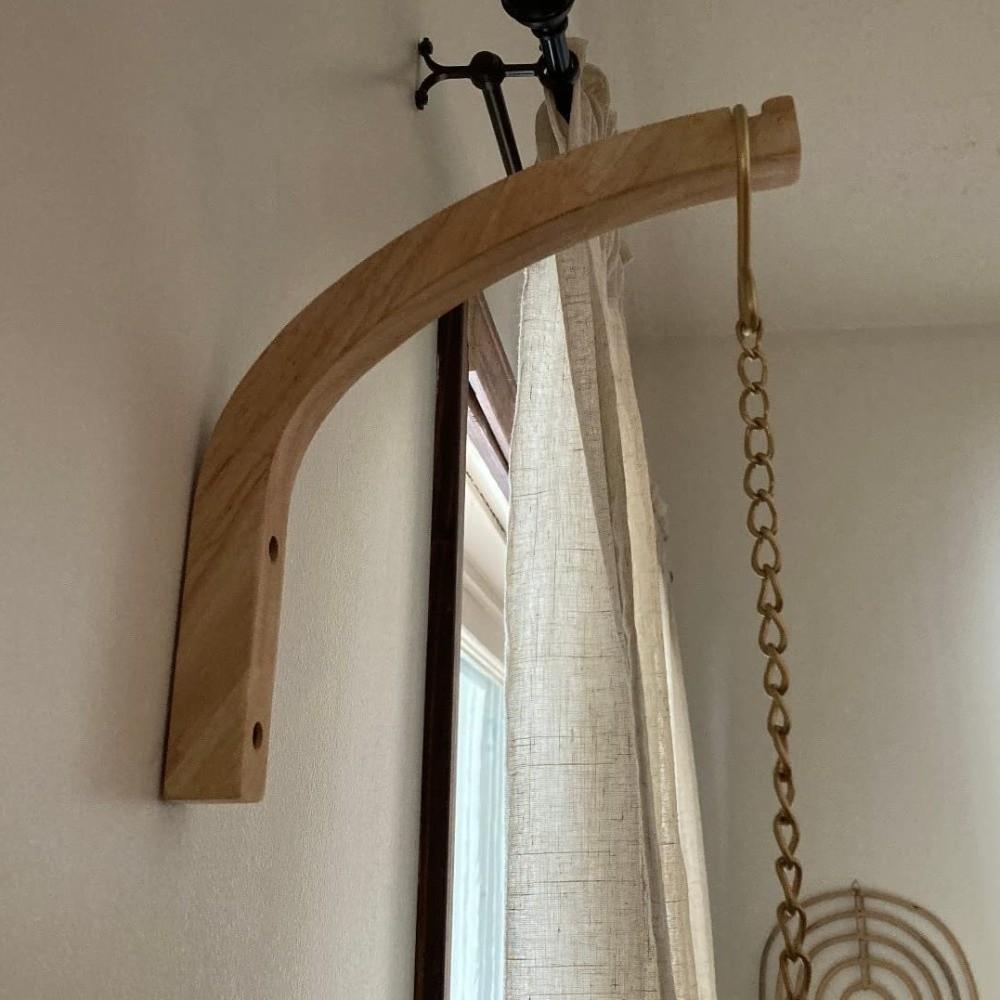 2PCS Wall Mounted Wooden Plant Hanger Farmhouse Style Hanging Flower Pot Hook  Indoor Outdoor