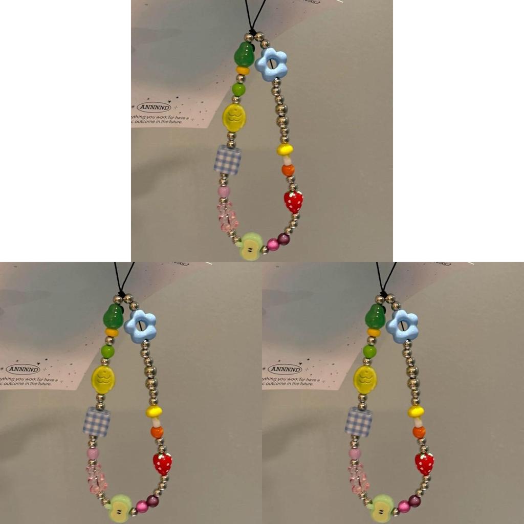 Pvc Craft Diy Beaded Phone Lanyard For Men Women With Blue Fish Design