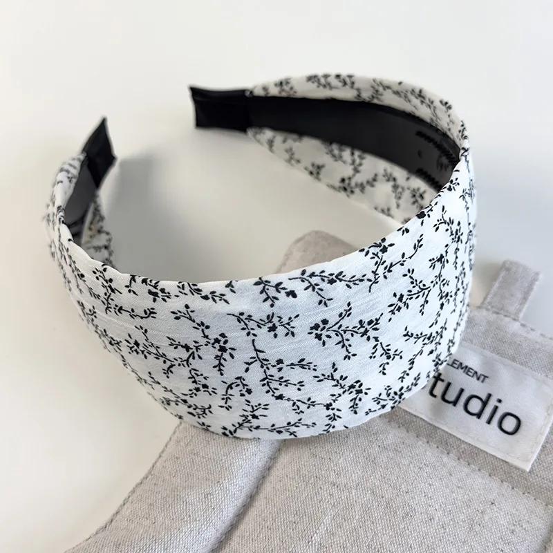 

Ретро черный белый горошек маленький цветок широкий край повязки на голову женский темпераментный ободок для волос женский обруч для вечеринки модный головной убор