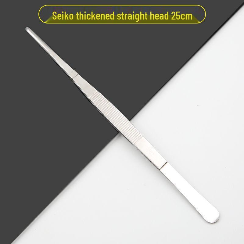 304 Stainless Steel Multifunctional Tweezers: Thickened Straight & Round Head, Bent Tip, Ideal for Aquatic Plants and Succulents.