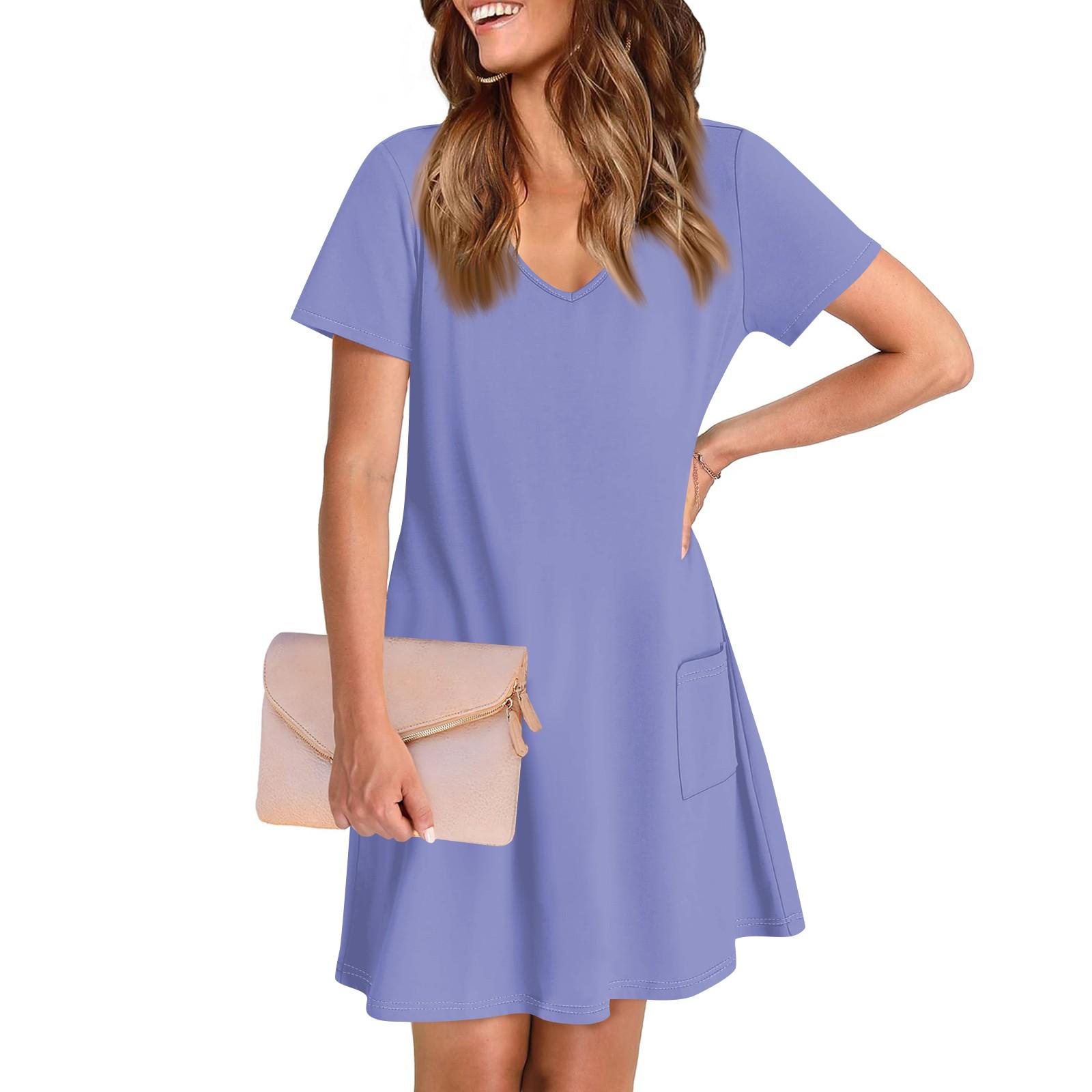 

Женское повседневное и модное платье средней длины с V-образным вырезом и коротким рукавом с принтом XL