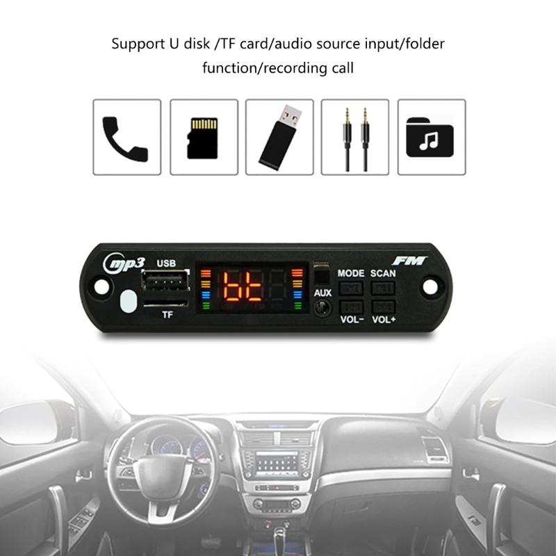 Decoding Module with Remote Control Bluetooth-compatible 5.0 Car MP3 Player USB Decoding Module 2x40W Amplifier