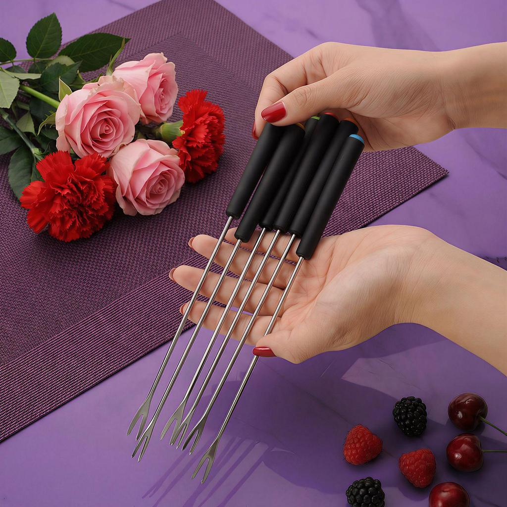 Stainless Steel 6-Piece Fruit, Dessert, and Cheese Fork Set