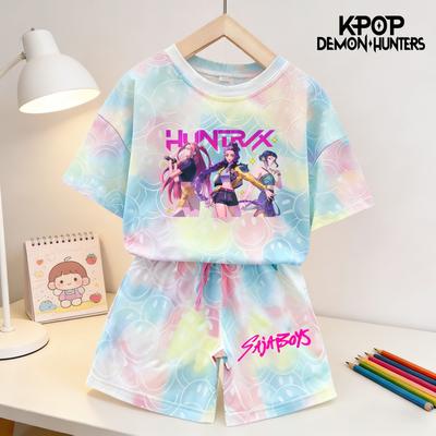 Sommer Dämonenjäger Lächeln Gesicht Mädchen Kinder 3D Druck Kurzarm T-Shirt Tee Top