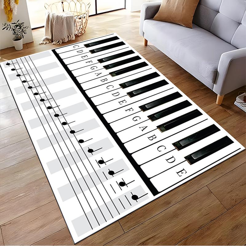 Piano Keys Music Theme Area Rug Suitable for use as an anti-slip game mat for living room and bedroom sofas