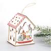 Christmas Glowing Colorful Hut Christmas Decorations Wooden House Hanging Christmas Tree Pendant