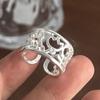 Xiaomi 925 Sterling Silver Rings For Women Geometric Fine Jewelry Finger Adjustable Retro Leaf Flower Ring For Party Birthday Gift