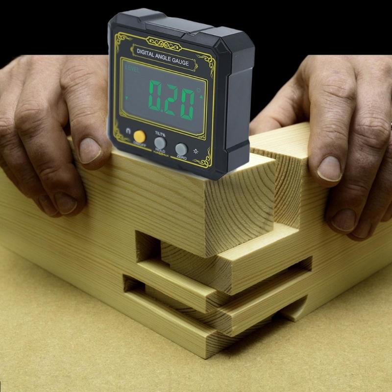 Professional Magnetic Digital Bevel Protractor With High Accuracy Battery Operated For Woodworking Metalworking Projects
