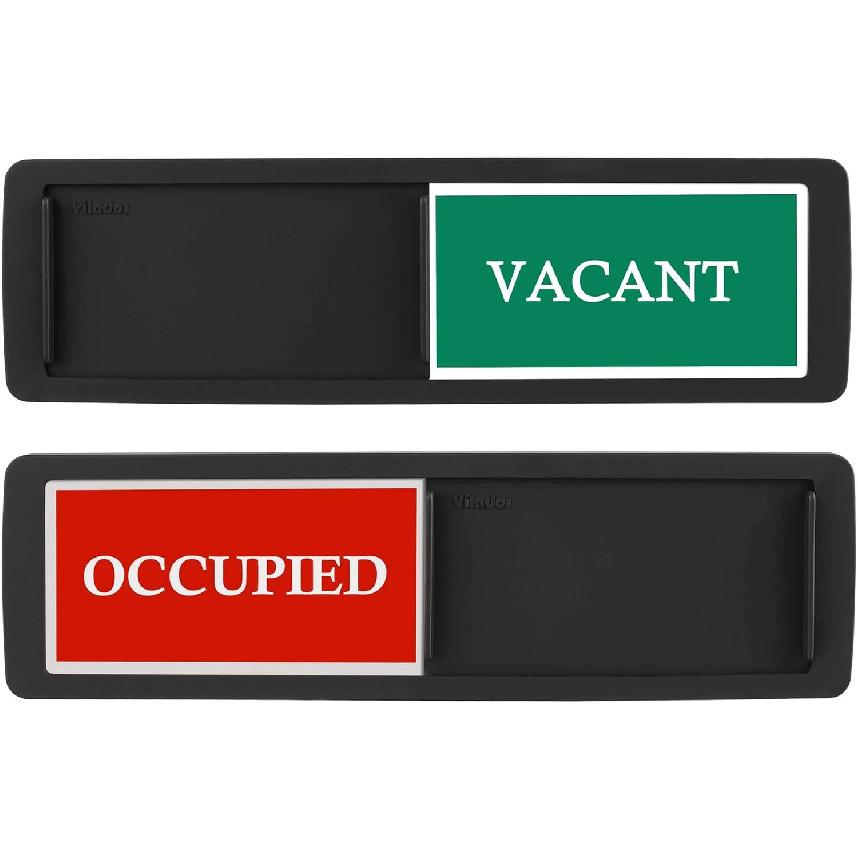 7''x2'' Magnetic Privacy Indicator, Do Not Disturb Sign for Office, Vacant Occupied Slider for Bathroom Door, Welcome Please Knock, with Adhesive