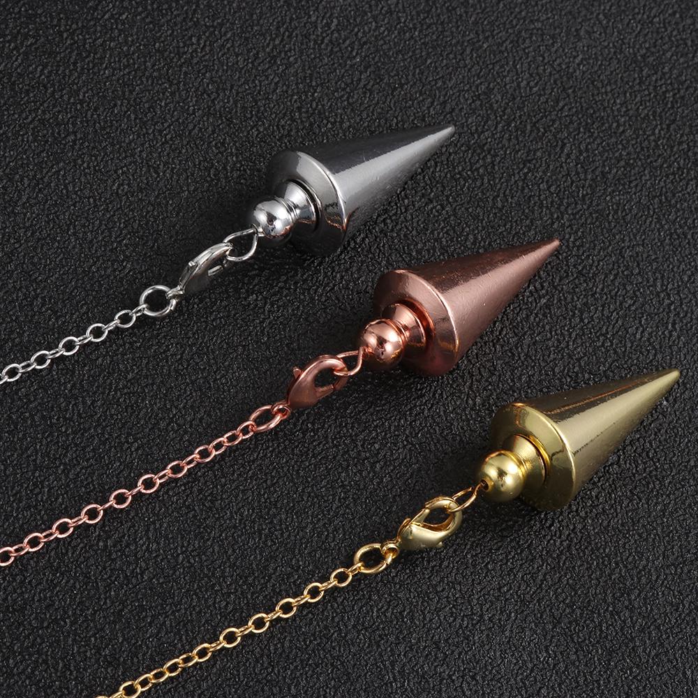 Jewelry Dowsing Gold Silver Antique Copper Cone Pendule Reiki Metal Reiki Pendulum Pendant Amulet