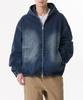 Musinsa Standard Big Brush Oversized Denim Hooded Zip-Up Jacket [Medium Indigo]