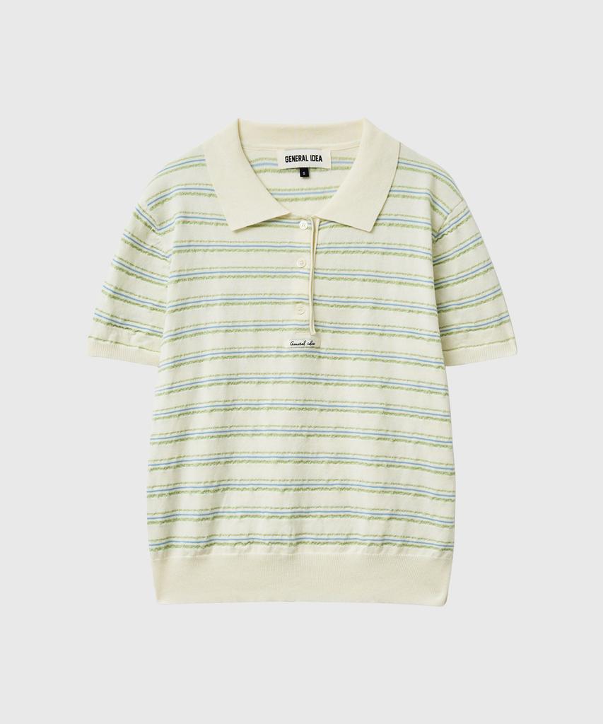 GENERALIDEA Striped Collar Half Knit [Ivory] / Gf2Lkp525