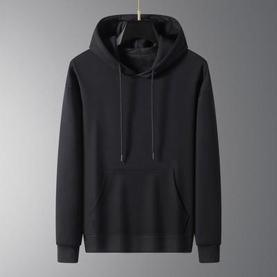 Pure Cotton Hooded Sweatshirt for Men and Women Solid Color Loose Casual Sports Jacket Plus Velvet Thickened Sweatshirt Hooded Pullover Top