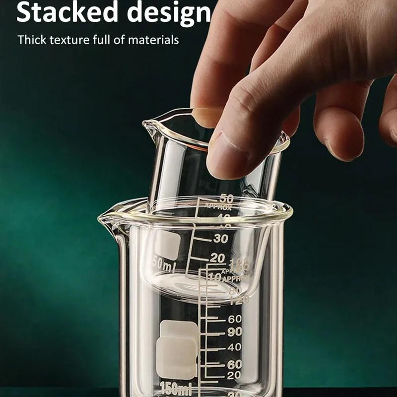 Glass Measuring Cup High Borosilicate Clear Scale Cup Heat-resisting Laboratory Beaker Kitchen Baking 50/100/150/250/500ML