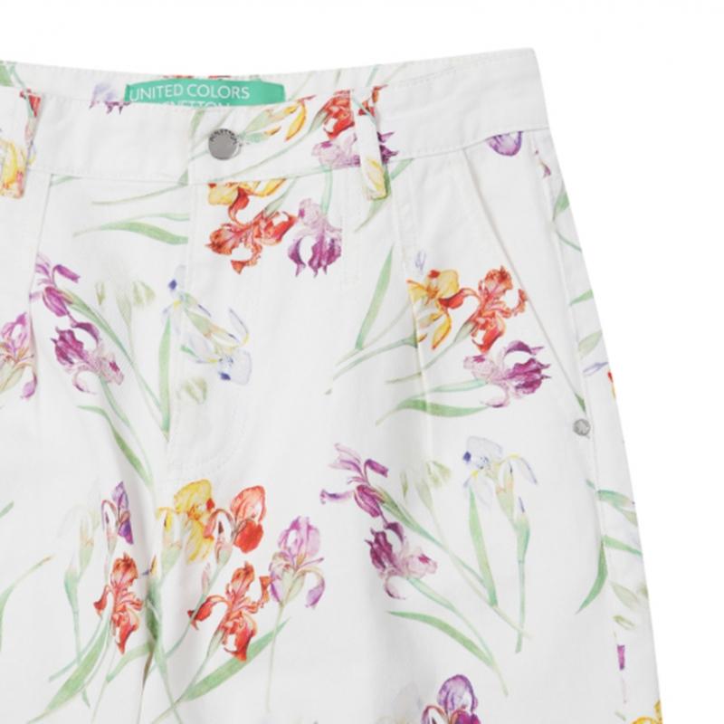  Benetton  Benetton Flower Patterned Cotton Pants 2s 4nfwde00b 901