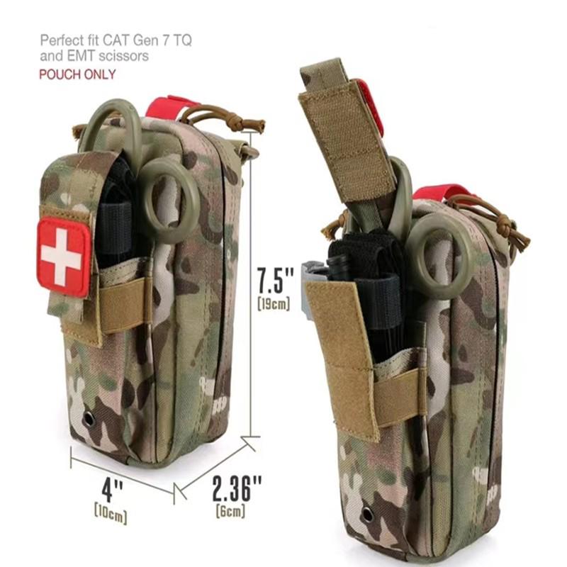 Portable Tactical First Aid Kit - Nylon MOLLE Waist Pack with Medical Pouch and Military Hanging Bag