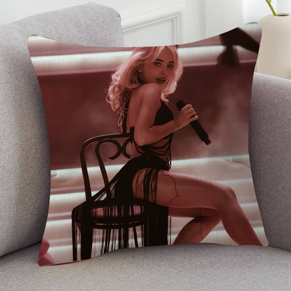 Singer Sabrina Carpenter Soft Comfortable Pillow Case Cartoon For Sofa Living Cat Room Home Office Retro Decor Protective Cover