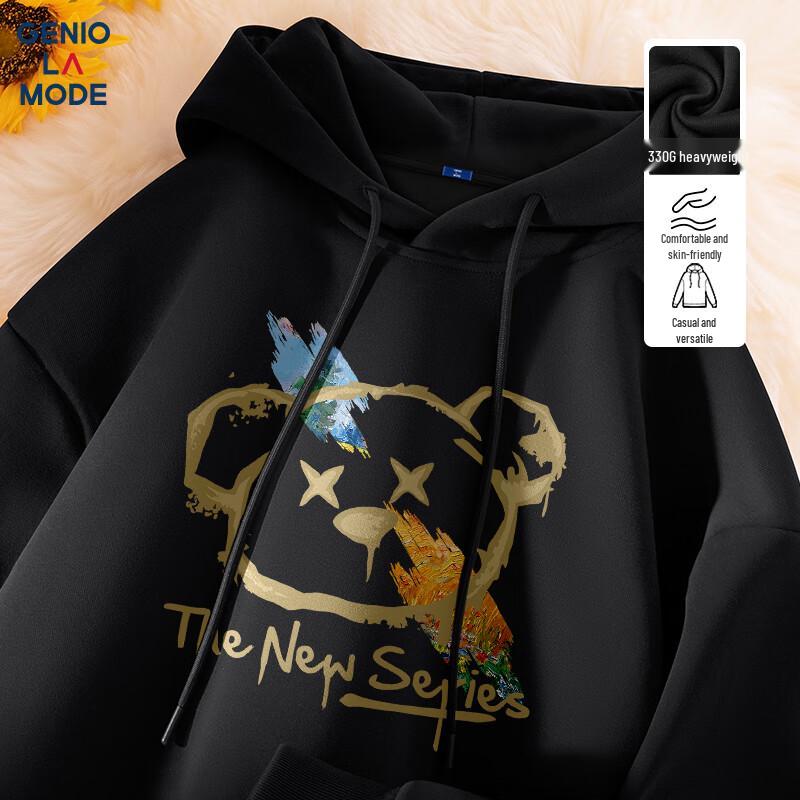 

GENIOLAMODE Men s Hooded Printed Sweatshirt 3XL