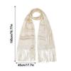 Sunscreen Lace Tassels Silk Scarf Bib Neck Cover Golden Silvery Shiny Scarves Thin Fashion Neck Warmer For Spring Summer Autumn