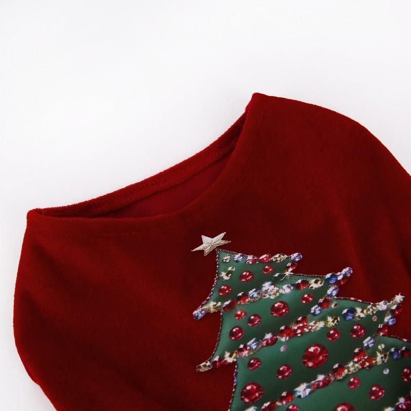 Christmas Dog Velvet Dress New Party Princess Style Pet Clothing Cats Dogs