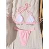 Diamant Strass Träger High Cut Bikini Damen Badeanzug Damen Bademode Zweiteilig Bikini Set Badesachen Badeanzug Schwimm