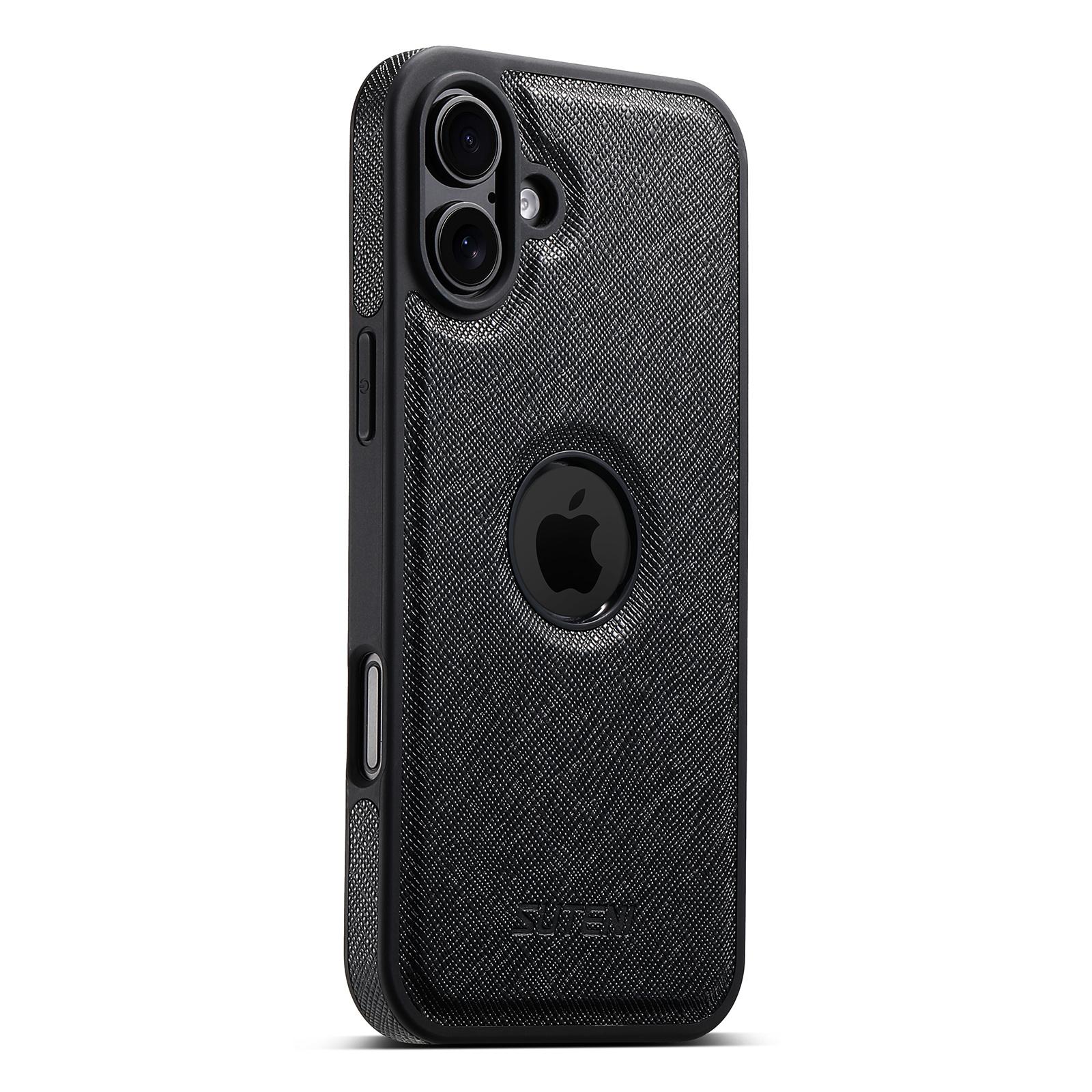 

SUTENI G1 For iPhone 16 Plus Case Compatible with MagSafe Cross Texture Leather+TPU Phone Cover A