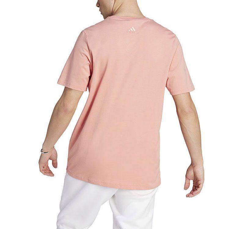 adidas T-Shirts Herren Rosa Rundhals Mittlere Gerade Passform IJ8577