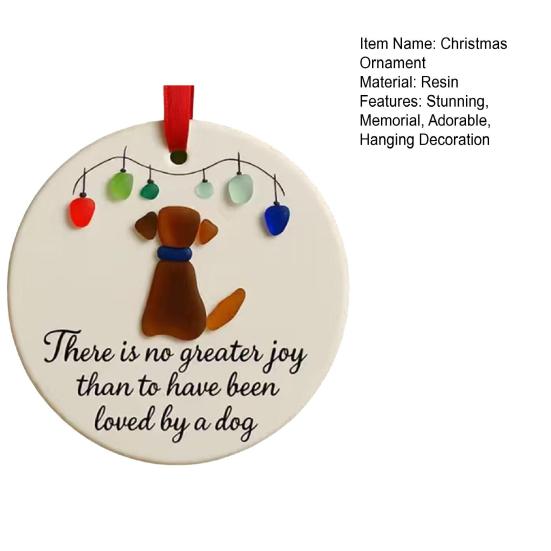Sea Glass Art Animal Ornament Pet Memorial Christmas Tree Hanging Decor Keepsake Gift for Cats Dogs Lovers Holiday Home Decor