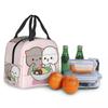 Cartoon Mochi Katze Peach Und Goma Brotdose Frauen Wiederverwendbar Auslaufsicher Kühlbox Thermisch Essen Isoliert Lunchtasche Kinder Schule Kinder