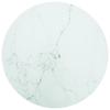 Day and Night - Day and Night Marble Design Table Top White Tempered Glass Ø60x0.8 Cm