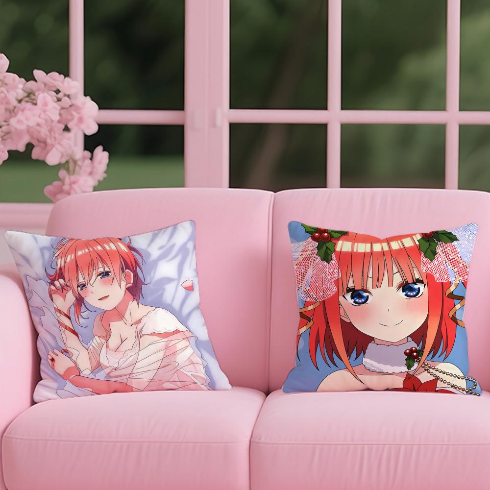 The Quintessential Quintuplets Cushion Cover 2-in-1 Reversible Plush Pillow Cover | Car/Sofa/Bed | Perfect Gift