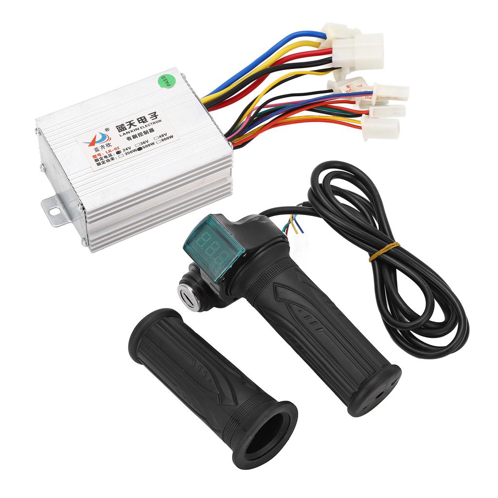 24V 500W Brushed Motor Controller Digital Power Display Twist Throttle Handle Electric Bicycle Conversion Kit