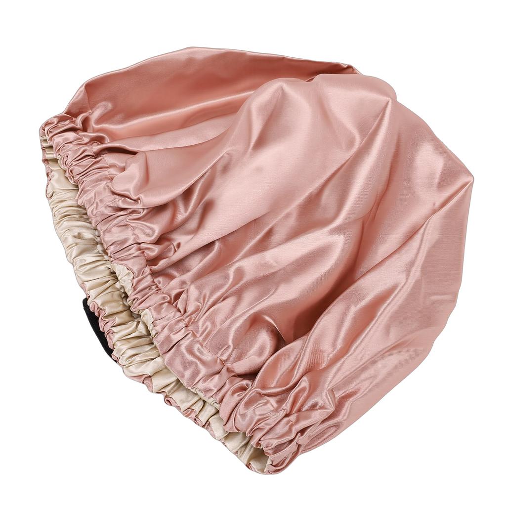 Sleep Cap Double Layer Adjustable Champagne and Beige Slick Finish Breathable Night Sleeping Hair Bonnet