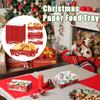 20Pcs Creative Christmas Paper Food Tray Paper Thickened Disposable Paper Tray Household Red Fast Food Package Box Tableware