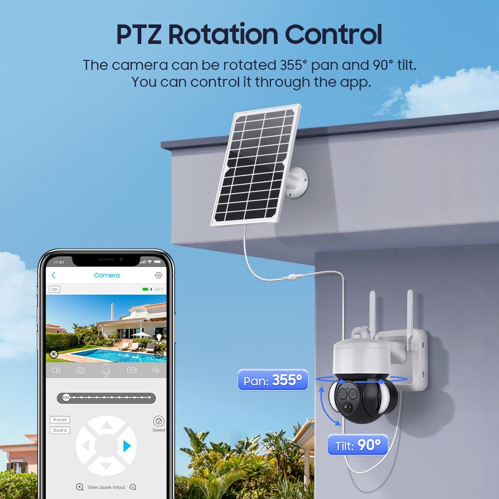 4K Solar Charge 8MP HD IP Camera 4G PTZ Dual Lens 12X Zoom Outdoor Waterproof Security CCTV Cam WIFI Surveillance Camera