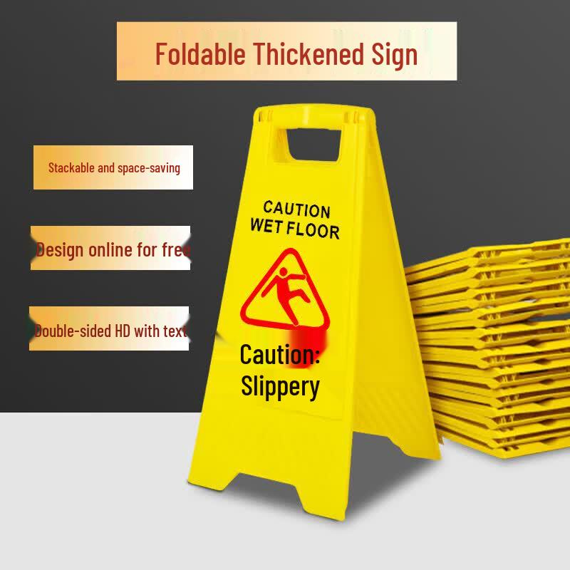 A-Frame Plastic Caution Wet Floor Sign