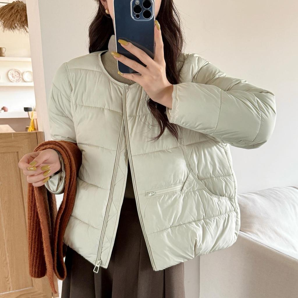 Women’s Short Round Neck Winter Jacket With Adjustable Hem