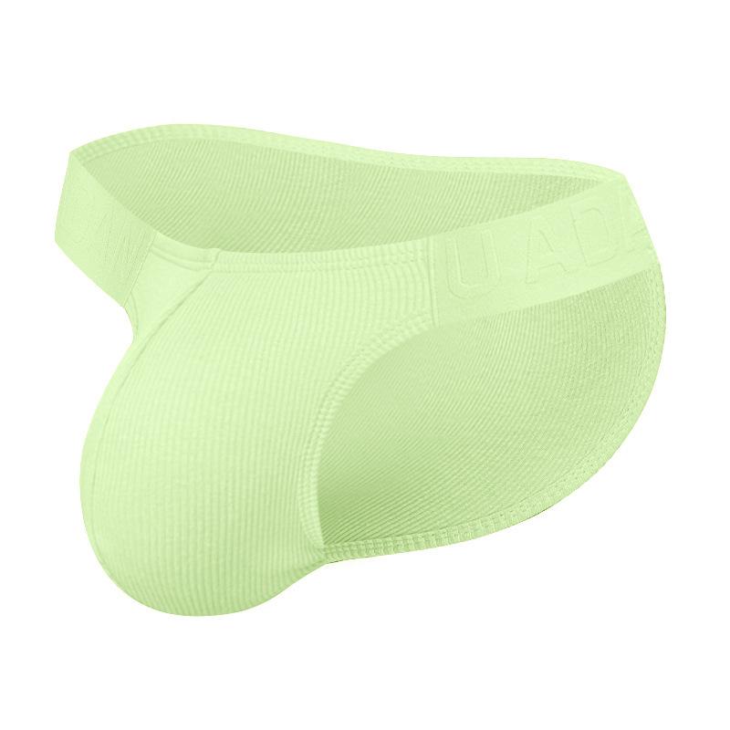 1 Piece Hot Chinese Style Embossed Man Underwear High-cut Briefs For Men Low Waist Lingerie Male Ribbed Cotton Solid Color